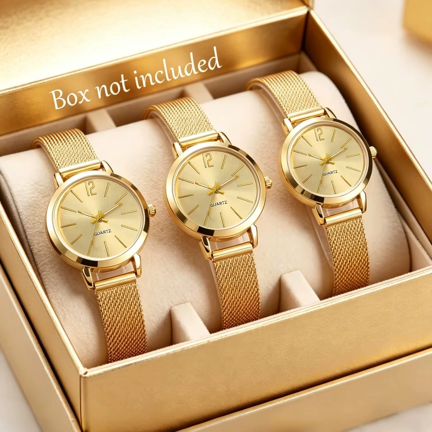 Luxury Watch Gift For Her - 3 Parçadan Oluşan, Hafif Lüks ve