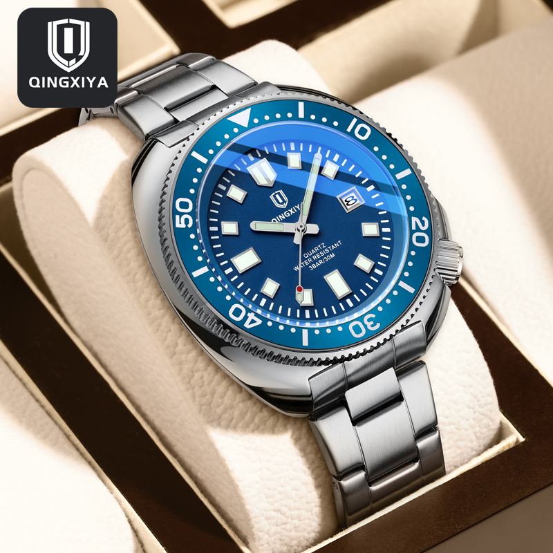Luxury Watch Maker - QINGXIYA Marka Moda Klasik Mavi Kuvars